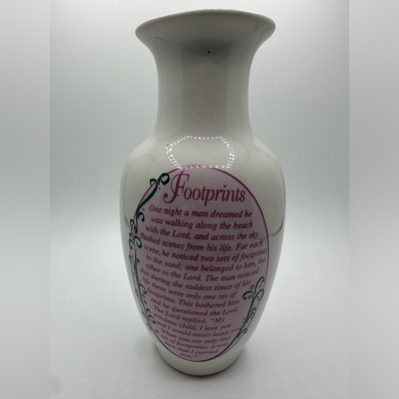 Small Decorative Vase featuring “Footprints” poem - Picture 1 of 6
